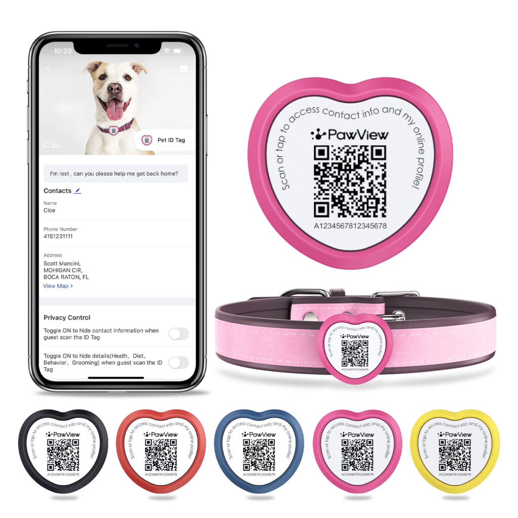 Wholesale Silicone NFC Smart QR Pet ID Tag — Custom Dog/Cat Tag, AirTag* Collar/Harness Holder Option